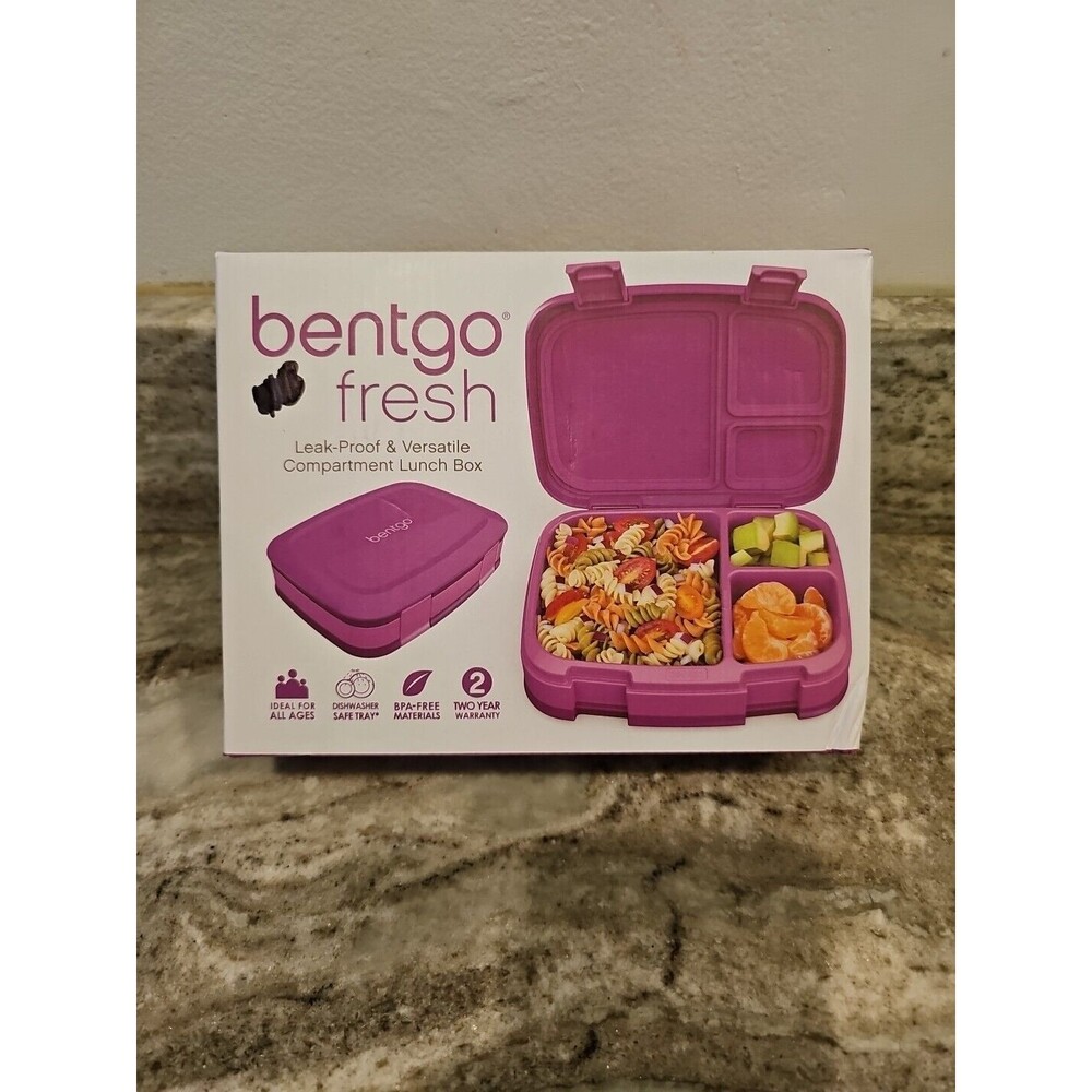Bentgo Fresh Leak-Proof Lunch Box-Purple-3 or 4 Compartments-BGOFR-2P-NIB